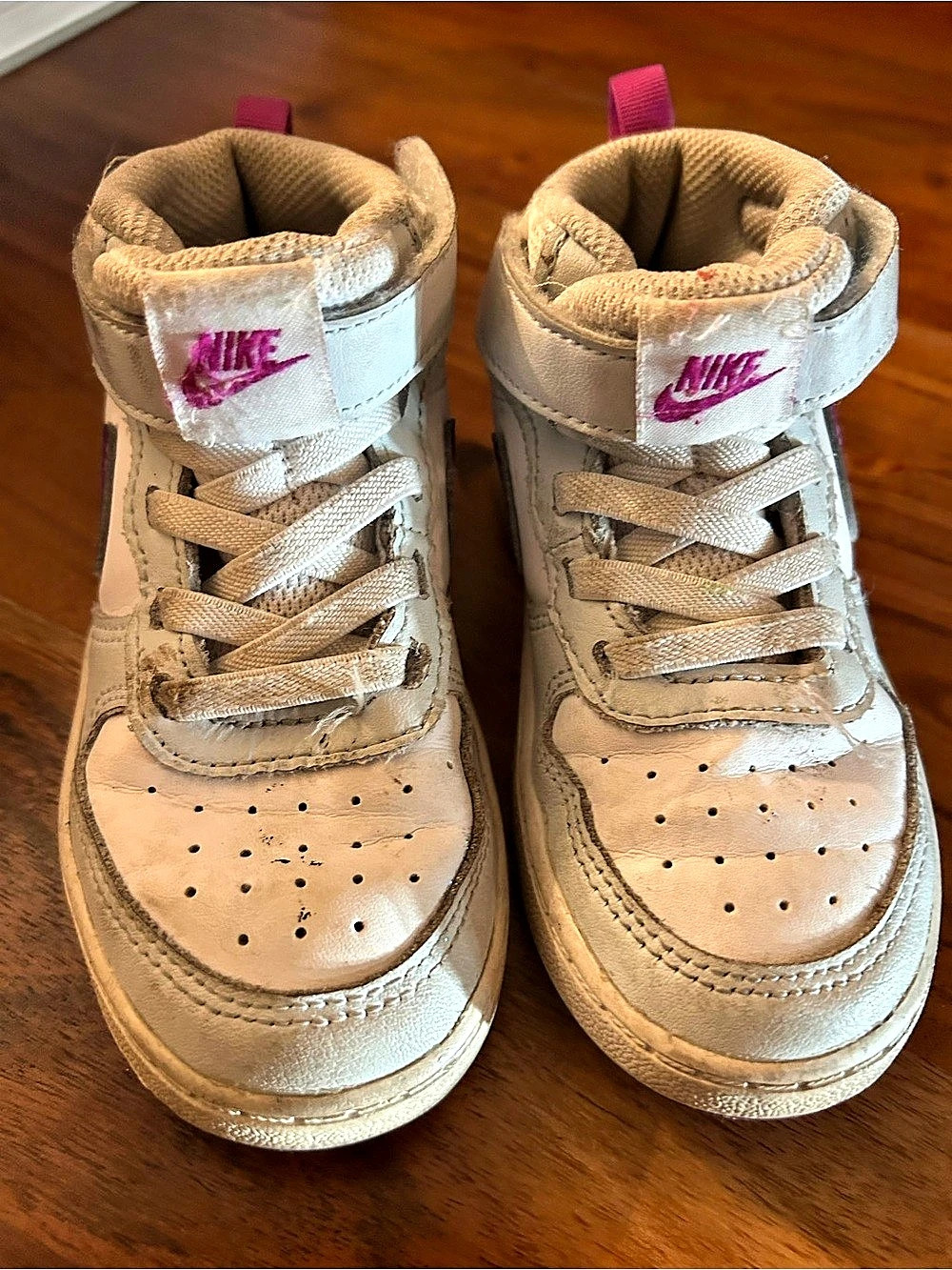 Nike Court Borough Mid 2 Toddler Sneakers White & Purple Girls US 9C